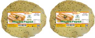 NATRAJ The Right Choice AMRITSARI PAPAD Medium Masala Hand Made (urad dal) 250gm (Pack of 2) Masala Papad (Pack of 2)