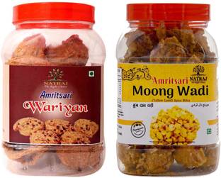 NATRAJ The Right Choice AMRITSARI Urad Dal wadi 250g and Moong Dal Wadi 300g combo Pack Of 2 Fryums (Pack of 2)