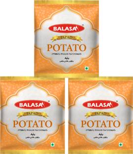 balasa PLAIN POTATO Papad | Tasty and Crunchy (Pack of 3)