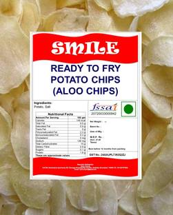 Smile Home Made Ready to Fry Raw Potato Chips / Ready to Fry Dry Aloo Chips (200 gm) Fryums