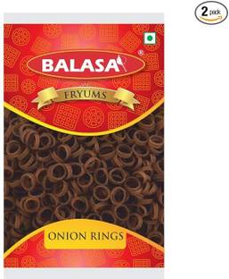 balasa Onion Ring Fryums 360g, Crunchy & Tasty Healthy Snacks Fryums 180g (Pack of 2) Fryums (Pack of 3)