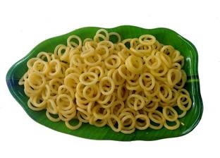 Veganic Ring Shaped Fryums | Ready to Fry | Chips Tea Time Snacks / Papad | Challa Fryum Fryums