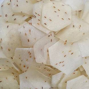 Veganic Rice Papad 800gm Chawal Papad Jeera Rice Papad Hexagonal Shape Akki Happala Jeera Papad
