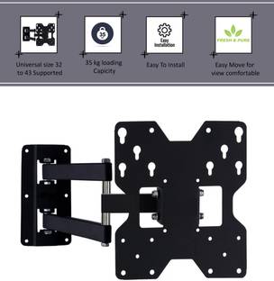 merugni MOVABLE TV WALL MOUNT Compatible For 32 TO 43inch LG Samsung Mi Oneplus Nokia TV Stand Base