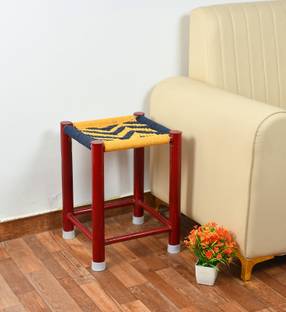 ANAMIKA Anamika Pidha Large Wooven with Colorful Thread Mudaa Chowki Pidha Sitting Stool Living & Bedroom Stool