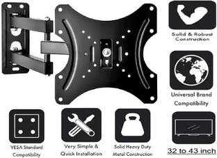 merugni UNIVERSAL STANDARD Wall Mount Stand for 23 to 43 inch LED/LCD TV (Black) TV Stand Base