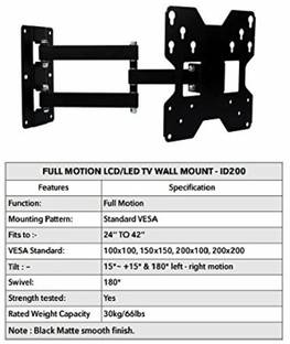PNETROME 24/26/32/37/40/42 Inches Tv Wall Mount For LED,LCD,OLED,UHD,4K,Plasma,Smart TV TV Stand Base