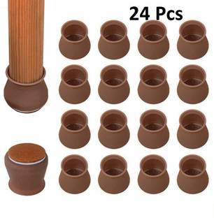 Aibzi Silicone Chair Leg Protectors with Felt for Hardwood Floors 24 Pcs Chair Arm Rest