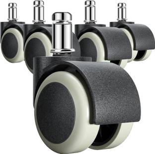 Maktune Technologies Heavy Duty Office Chair Wheels, Mute Rotating, Fits 99%, Black/Grey, Set of 5 Swivel Furniture Caster