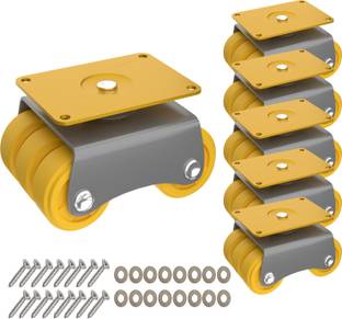 Zarooni Revolving Castor Wheels Heavy Duty Furniture Pads Office bed wheels Moving Caster Trolley Pack of 6 pcs Set Swivel Furniture Caster