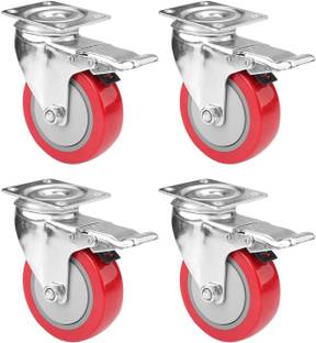 PACIFICMOVERS 3 inch Heavy Duty PVC Caster Wheels Movable Trolley Wheels Swivel Plate Swivel Furniture Caster