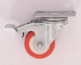 castersman 2'' Plat PU Caster Wheels Soft Rubber 2 Brak & 2 Without Brak, [ Set of 4 ] Appliance Furniture Caster