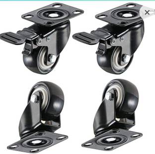 Vrushti Heavy Pu Wheel 2' inch Swivel Caster Wheel ( 2 brack 2 with out brack) Swivel Furniture Caster