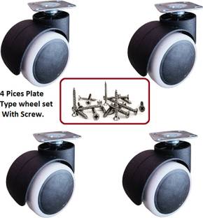 Biway White Plate Type Wheels Appliance Furniture Caster Appliance Furniture Caster
