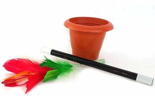 R.s.Magic Tricks Comedy Plastic Flowers Stick Pot Party Prop Show Stage Magic Wand to Flower Fun Toy Magic Wand Gag Toy