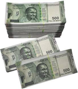 BRILLARE Pack of 5 Bundle Indian 500 Rupees Playing Indian Currency Fake Note Nakli Note Fidget Toy Gag Toy