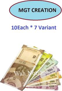 MGT CREATION Paper Dummy Currency Notes for Kids Toys Learn Trading/Counting/Accounting Skill from Fake Money Set of 70 PC Money Toys for Kids / Nakli Note ki Gaddi (Smooth Paper) Dummy Fake note Gag Toy