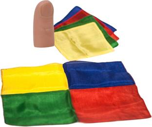 MYSTIFY MAGIK Mystify Magic Thumb Tip Blendo Magic Trick | Transform 4 Small Silks into 1 SIlk Fake Thumb Gag Toy