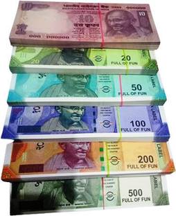 BBS DEAL Combo ( 8 Each x 6 =48 Nakli Note) Playing Indian Currency Notes for Fun Paper New Fake currency Note Gag Toy