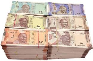 SHIMMERA 600 Dummy Indian Currency Duplicate Money Denomination All New 10, 20, 50, 100 , 200 ,500 Artificial Currency Playing Learn Skills Fake Money Fidget Toy Gag Toy