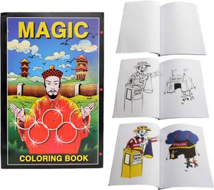 MYSTIFY MAGIK Magic Coloring Book for Kids Fun Magic Trick | Gimmicked Magic Book for Children change from black-and-white outlines to colored images, then to blank Gag Toy