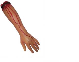 AMACO 3D Severed Bloody Fake Horror Cosmetic Arm Hand for Halloween Party Props Cosplay Decorations (Male/female) Hands)Halloween Hand Horror Prop Halloween Gag Toy
