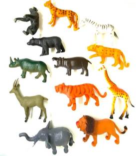 harish chandwadiya Zoo Wild 12 Animals Figures Toys for Kids Jungle, Animal Toy Set Play for Kids Gag Toy Gag Toy