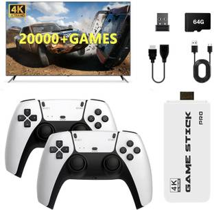 SHAILRON Ultra HD Wireless TV Game Console with 20,000+ Games, 64GB Storage, 23 Emulators  Gamepad
