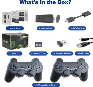 roxfire M8 4K Stick 20000+ 64 GB with 15 Emulators, Super Mario, Crash Wi-fi  Gamepad