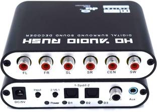 VOOCME VOOCME 5.1 Channel HD Audio Rush, Digital Sound Decoder Converter Optical SPDIF Coaxial Dolby AC3 DTS Stereo(R/L) to 5.1CH Analog Audio Black Sound Card