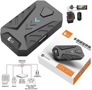 BUYMORE Gaming Keyboard Mouse Converter Adapter, No-Delay Performance Bluetooth Handheld Gaming Keyboard Compatible with Desktop, Laptop, Tablet