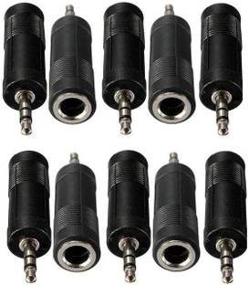 BALRAMA 10pcs 3.5mm Stereo Jack Male to 6.3mm Stereo Female Pin Audio Connector Adapter Microphone