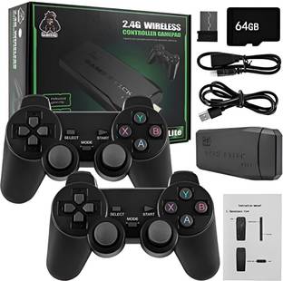 HG WORLD M8 Retro Game Stick Console 2.4G Dual Wireless Gamepad 64 GB with Plug & Play, Revisit Childhood,Retro Game Box (Best Gift & Fun) for All Ages 64 GB with Full HD HDMI Output 9 Emulator, Video Games for Tv, Gaming Console