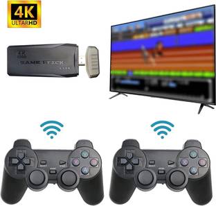 V A VALAK M8 Retro Game Stick Console 2.4G Dual Wireless Gamepad 64 GB with Plug & Play, 64 GB with YES