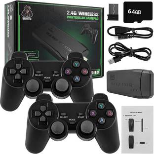 Inquisitive Classic Retro Game M8 4K Stick 20000+ 64 GB HDMI Output 2.4GHz 15 Emulators 64 GB with 15 Emulators, Super Mario, Crash, GTA, Zelda, Sonic, Donkey Kong, Street Fighter