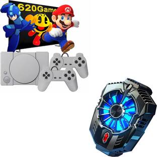 Elevea Combo C166 8-Bit Video Games Console & Mobile Cooling Fan - 15 Years Warranty NA GB with Classic Games