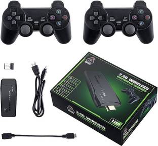 HG WORLD M8 Retro Game Stick Console 4k 2.4G Dual Wireless game box video games for tv with Plug & Play, gaming consoles for tv video game handheld 64 GB with HDMI Output 9 Emulator, Video Game Hand tv With TV Game Set, Best Gift for All Ages
