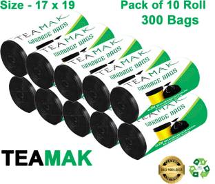 teamak Biodegradable Garbage Bag, 17*19 inches, 30 Bags/Roll (Pack of 10) Small 13-14 L Garbage Bag  Pack Of 10
