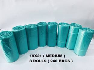 MJ Exim ocean green pack of 8 ( 240 bags ) Medium 13 L Garbage Bag  Pack Of 240