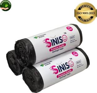 SINISO Bio degradable garbage bags | 19 x 21 inches | 3 Roll Medium 2 L Garbage Bag  Pack Of 90