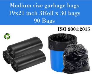 PurePack Clean Up Easy! Black Trash Bags Medium 11 L Garbage Bag  Pack Of 90