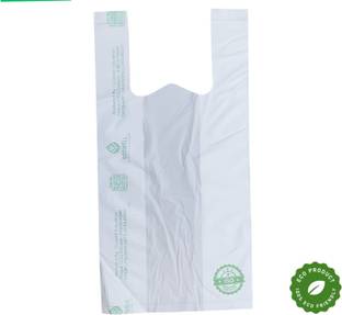 ECOWELL 100% Biodegradable Carry Bag for Home Grocery Store Bag (27x30 Inch) XL 20 L Garbage Bag  Pack Of 10