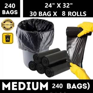 AAYAR PREMIUM LARGE Garbage Bag 24x32 black |15 Bags X 8 Roll Large 10 L Large 10 L Garbage Bag  Pack Of 240