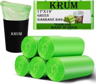 KRUM 17"×19" Garbage Bag Green Bag Per Roll Pack Of 3 Small 20 L Garbage Bag  Pack Of 90