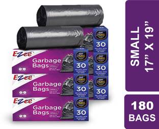 EZEE Dustbin Bag|17'' x 19''|30Bagsx6Roll|Leak-Proof & 2X Strong|For Dry & Wet Waste Small 13.24 L Garbage Bag  Pack Of 180