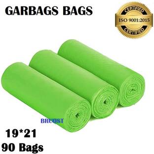 BRUOST OxO Biodegradable GREEN Garbage Bags 19X21 pack of 03 (90 pes)Medium 12 L Medium 12 L Garbage Bag  Pack Of 90
