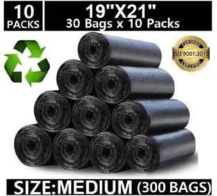 fadka Biodegradable Black Garbage Bag -19x21(10X30=300 Pcs)Medium 12 L Garbage Bag Medium 13-14 L L Garbage Bag  Pack Of 300