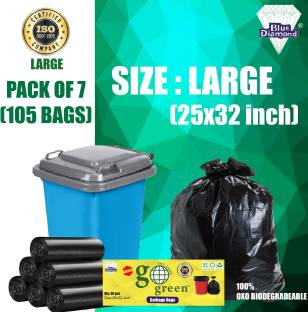 Blue Diamond Garbage bags large size black for home Oxo Biodegradeable 70 Litre 105 Bags Large 70 L Garbage Bag  Pack Of 105