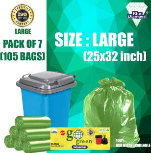 Blue Diamond Dustbin / Trash Biodegradable 7 Rolls (25 X 32 Inch) Large 70 L Garbage Bag  Pack Of 105