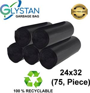 ALEX INDIA MARKETING A_24x32 black 05 roll Large 20 L Garbage Bag  Pack Of 75